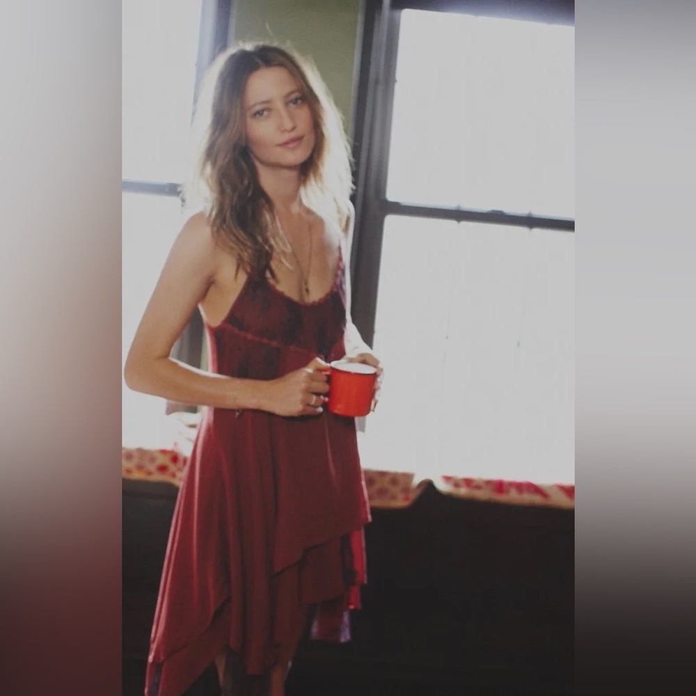 VERY RARE Free People Lace Trim Mini Slip Dress - size XS - Picture 4 of 9
